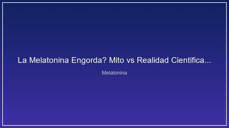 La Melatonina Engorda? Mito vs Realidad Cientifica [2026]