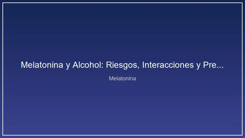 Melatonina y Alcohol: Riesgos, Interacciones y Precauciones