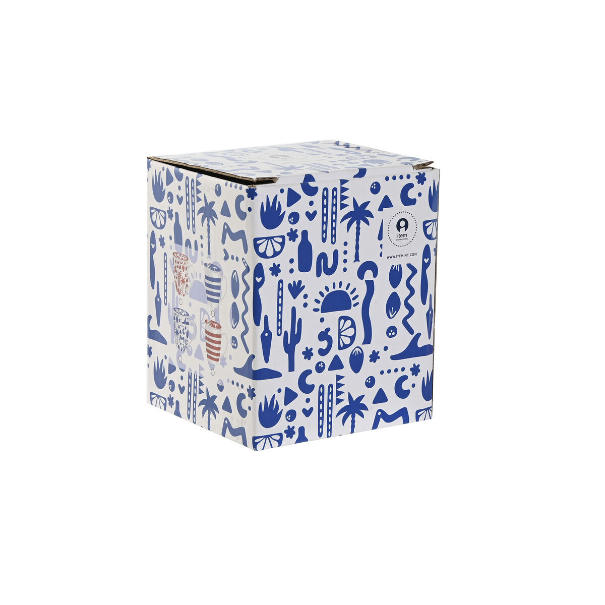 Taza con Filtro para Infusiones Home ESPRIT Azul Rojo Acero Inoxidable Porcelana 380 ml (4 Unidades) - 5