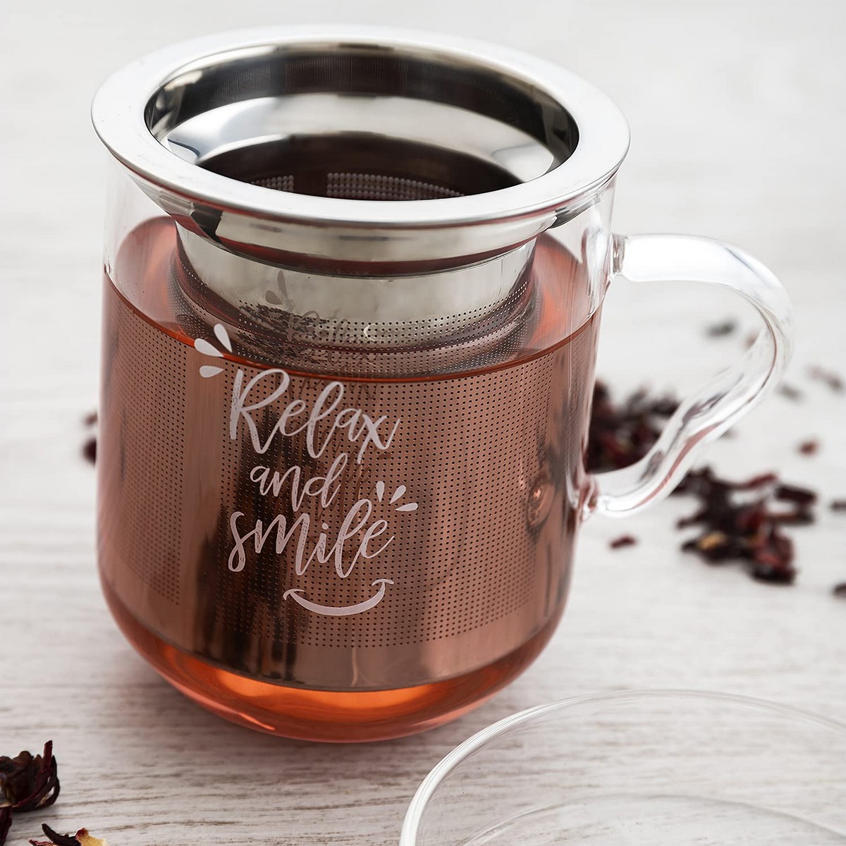 Taza con Filtro para Infusiones Quid Serenia Transparente 350 ml (3 Piezas) - 3