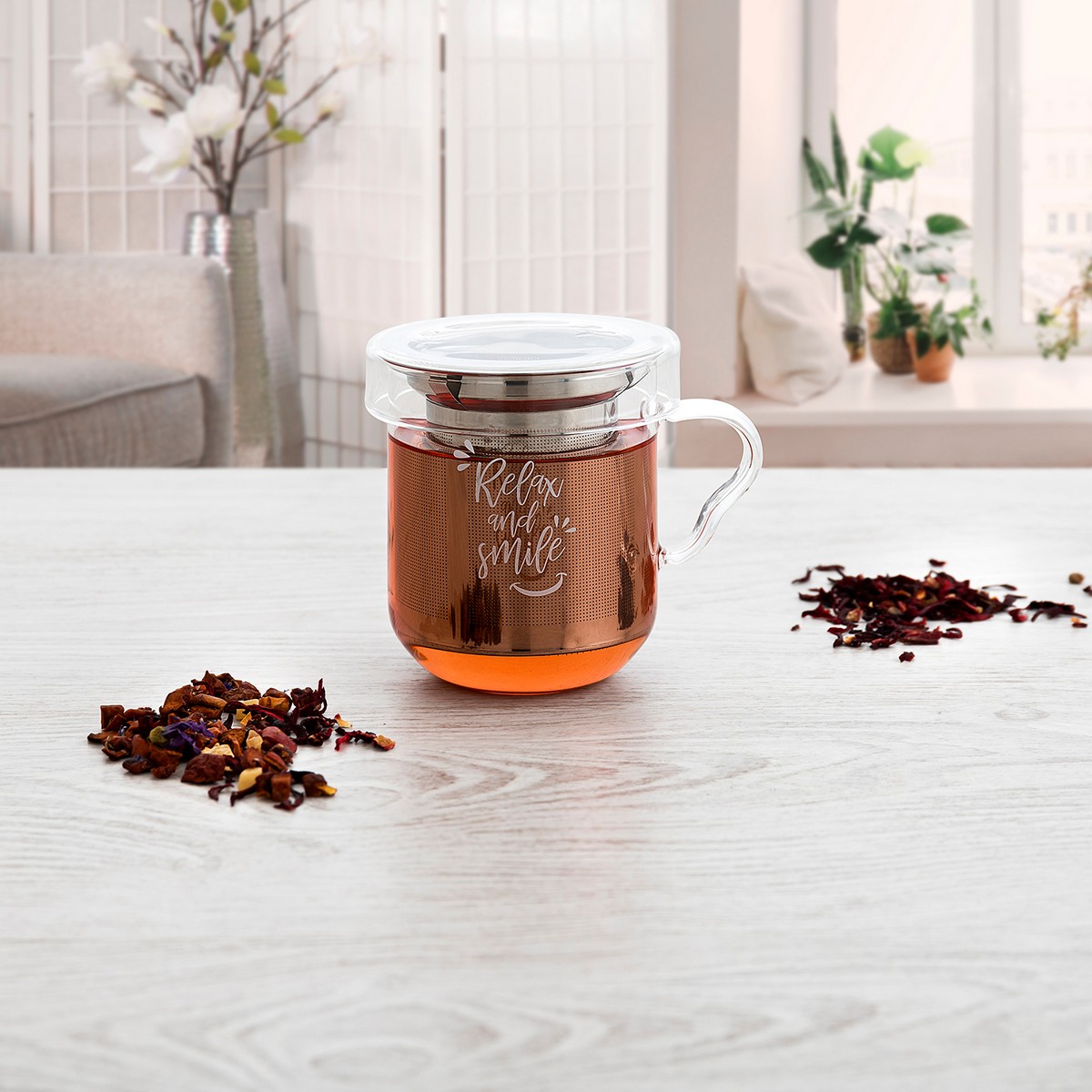 Taza con Filtro para Infusiones Quid Serenia Transparente 350 ml (3 Piezas) - 5